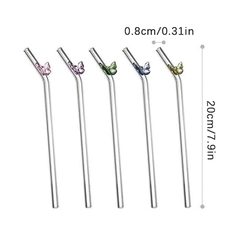 ButterflySip Reusable Glass Straws